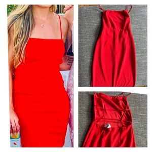 Small red dress, hello Molly, worn once for wedding guest